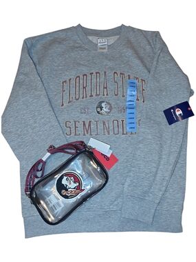Florida State Seminoles FSU Women's Bundle Crewneck & Purse NWT Size Large